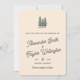 Reserve A Data Casamento de Montanha com Código QR das Árvores Re