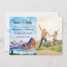 Reserve A Data Casamento de montanha Salve a data com foto