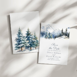 Reserve A Data Casamento de Montanhas Nevadas e Pinheiros em Aqua