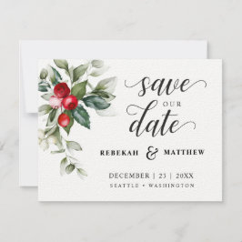 Reserve A Data Casamento de Natal de Berry de inverno macio