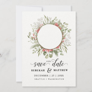 Reserve A Data Casamento de Natal de Folhagem A data de salvame