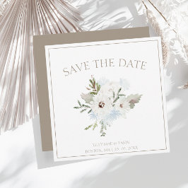 Reserve A Data Casamento de Natal do Winter White Floral e do Tau