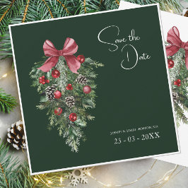 Reserve A Data Casamento de Natal Festivo do Winter Emerald Green