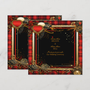 Reserve A Data Casamento de Natal Vermelho Preto e Dourado