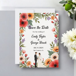 Reserve A Data Casamento de noiva e noiva do Jardim Floral Elegan