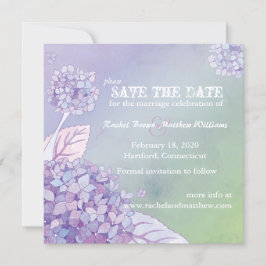 Reserve A Data Casamento de Ombre Roxo Hydrangeas Salva a Data