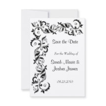 Casamento de Ornamentado Floral Branco e Preto