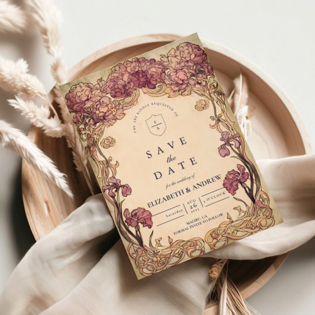 Reserve A Data Casamento de Orquídea Art Nouveau (Criador carregado)