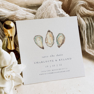 Reserve A Data Casamento de Ostras de Aquarela Costeira