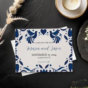Reserve A Data Casamento de Otomi Blue Floral Elegant Fiesta