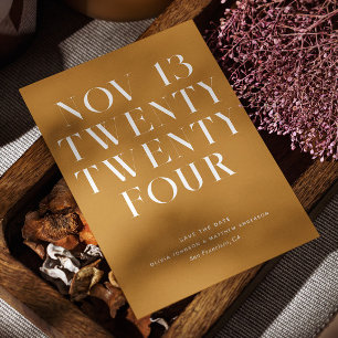 Reserve A Data Casamento de Outono no Tom Mostarda Marrom   Minim