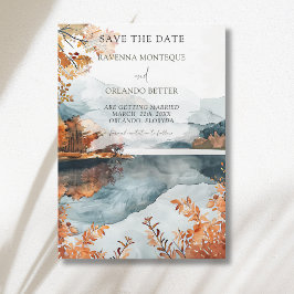 Reserve A Data Casamento de Outono Rústico no Lago da Montanha