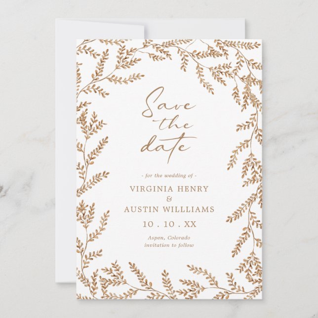 Reserve A Data Casamento de Outono Salve a Data (Frente)
