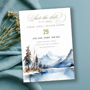Reserve A Data Casamento de Paisagem com Neve no Lago Mountain Wi