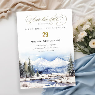 Reserve A Data Casamento de Paisagem de Esqui da Montanha de Neve