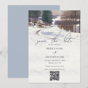 Reserve A Data Casamento de Paisagem de Inverno de Aquarela