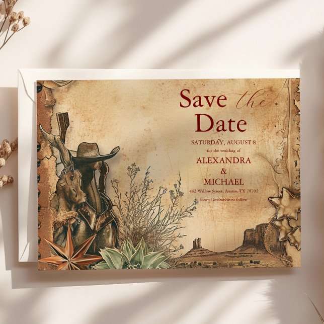 Reserve A Data Casamento de Paisagem do Deserto do Boho Cactus Oc (Criador carregado)