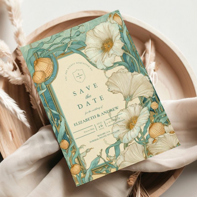 Reserve A Data Casamento de Papoula Branca Art Nouveau (Criador carregado)
