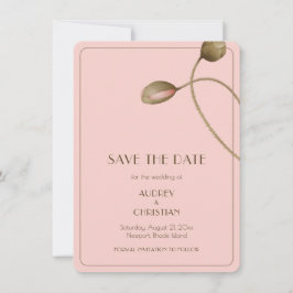 Reserve A Data Casamento de Papoula em Aquarela Rosa Corada