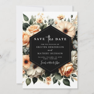 Reserve A Data Casamento de Peach minimalista moderno
