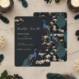 Reserve A Data Casamento de Peacock Floral Negro Elegante