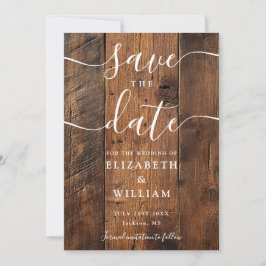 Reserve A Data Casamento de Pedra de Madeira Rustic Boho Chic