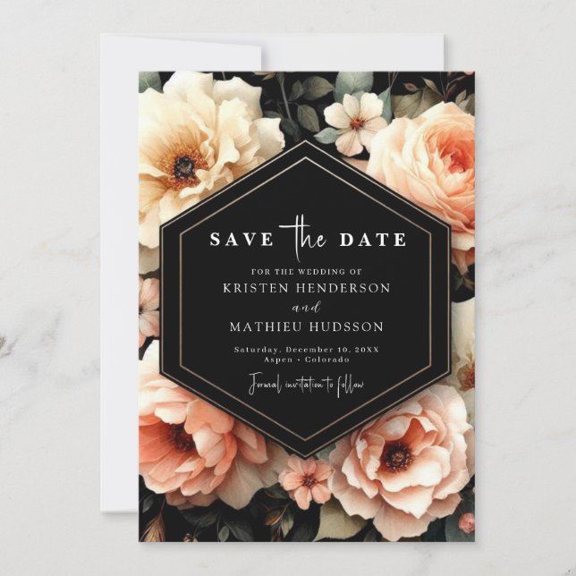 Reserve A Data Casamento de Pêssego com Sage Reproduzido (Frente)