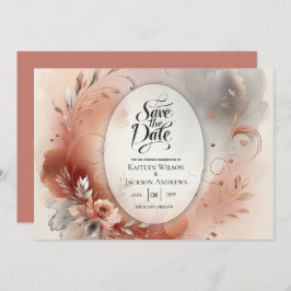 Reserve A Data Casamento de Pétalas Blushing e Prata Swirls