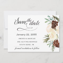 Reserve A Data Casamento de Pinery de inverno Salvar a Data