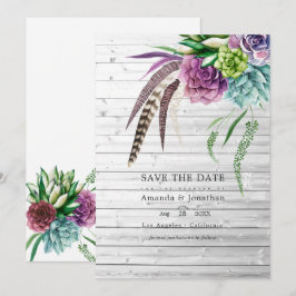 Reserve A Data Casamento de Plantas Suculentas Místicas Rústicas
