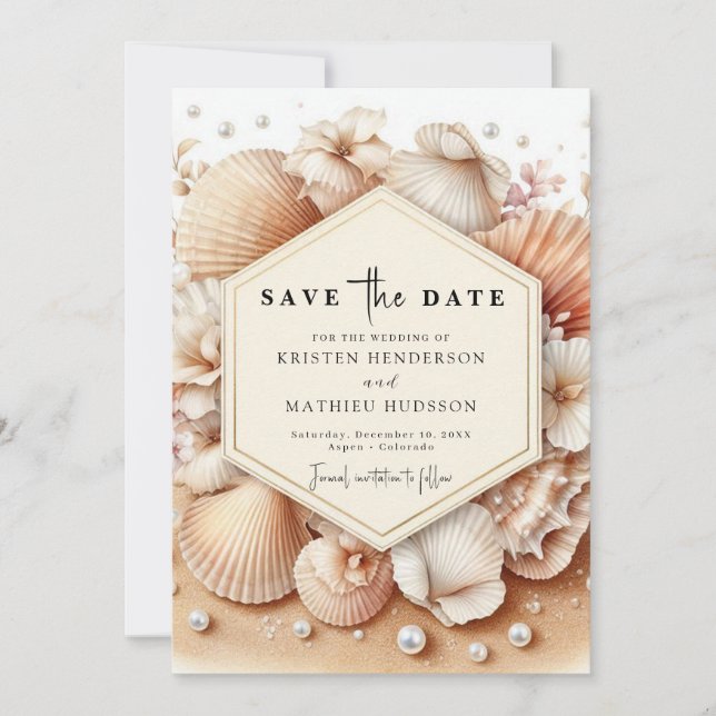 Reserve A Data Casamento de Praia Clássico de Watercolor (Frente)