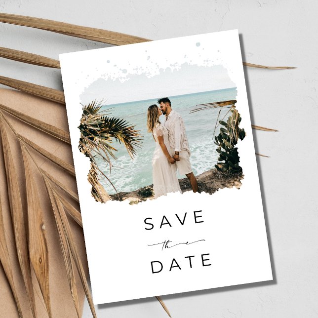Reserve A Data Casamento de praia com destino de fotos tropicais  (Romantic Tropical Photo Destination Beach Wedding Save The Date)