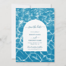 Casamento de Praia do Oceano Azul Moderno com Aqua