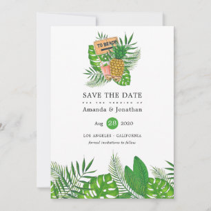 Reserve A Data Casamento de Praia Tropical de Watercolor Summer