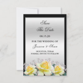 Reserve A Data Casamento de prata de Rosas elegantes chic