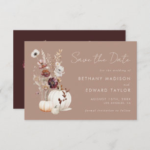 Reserve A Data Casamento de Pumpkin Floral de Taupe Fall Fall
