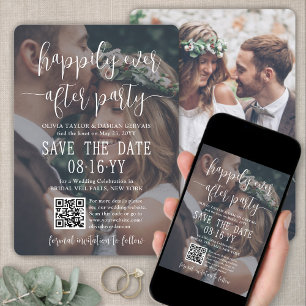 Reserve A Data Casamento de QR de Sobreposição de Foto de Festas