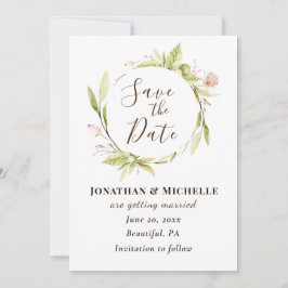 Reserve A Data Casamento de Quadro Floral Greenery Flowers