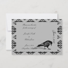 Reserve A Data Casamento de Quadro Gótico Raven Negro Salve a Dat