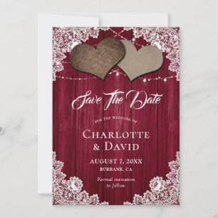Reserve A Data Casamento De Quebra-Ruptura Burgundy Salve O Cart