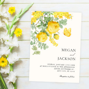 Reserve A Data Casamento de ramo floral amarelo