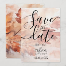 Casamento de Ramo Frondoso de Aquarela de Outono P