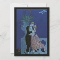 Casamento de Recém-Casados Art Déco Vintage Salve 