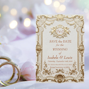 Reserve A Data Casamento de Renda Francês Rococó Luxuoso e Elegan