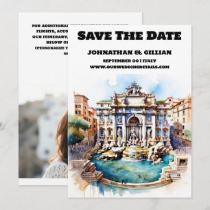 Reserve A Data Casamento de Roma salvando a data trevi fountain c