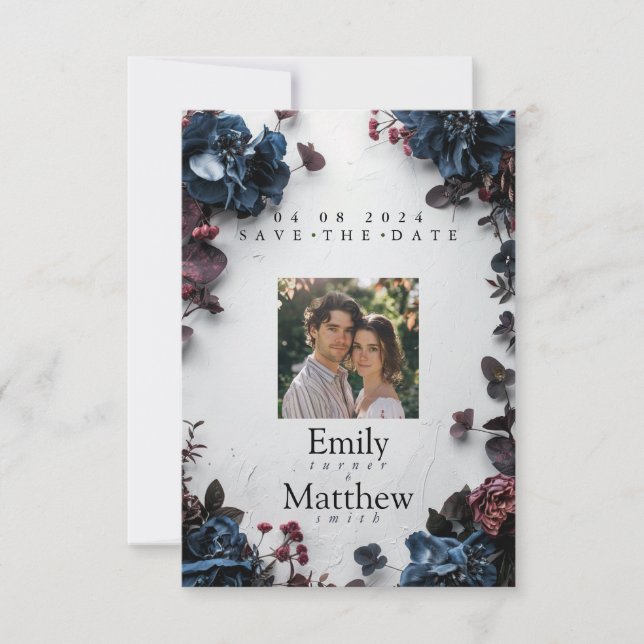 Reserve A Data Casamento de Romance em Profundo Woodland (Frente)