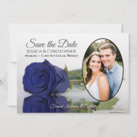 Casamento de Rosa Azul Marinho e Moldura de Foto O