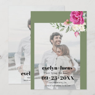 Reserve A Data Casamento de rosa e flores brancas