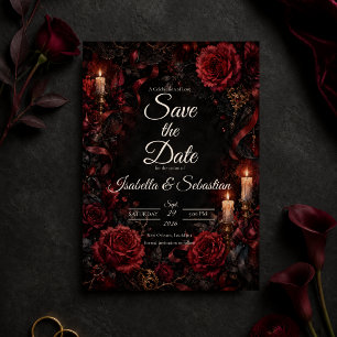 Reserve A Data Casamento de Rosa Gótica Mal-humorada
