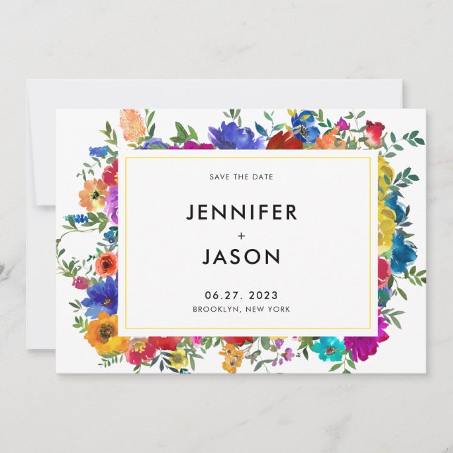 Reserve A Data Casamento de Rosas de cor branca e pedras (Frente)